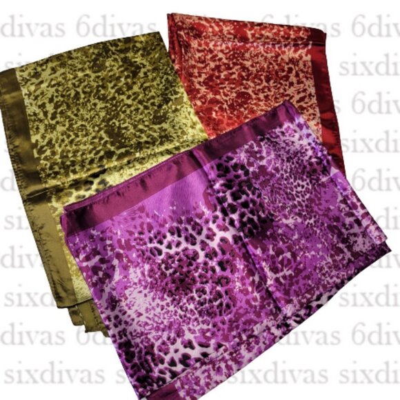 NEW Purple Black Animal Print Long Rectangular Scarf - Picture 7 of 7